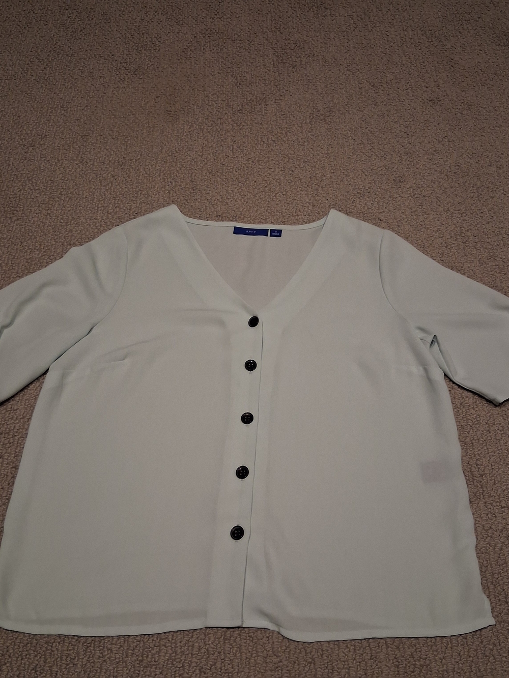 Apt. 9 Light Mint Button-Front V-Neck Top